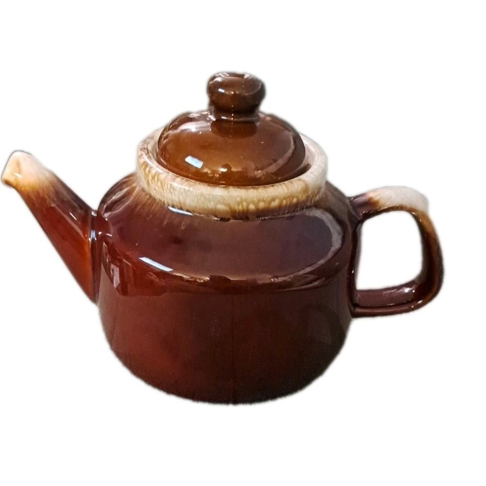 Vintage McCoy Pottery Brown Drip Tea Pot # 163 With Lid Ceramic
